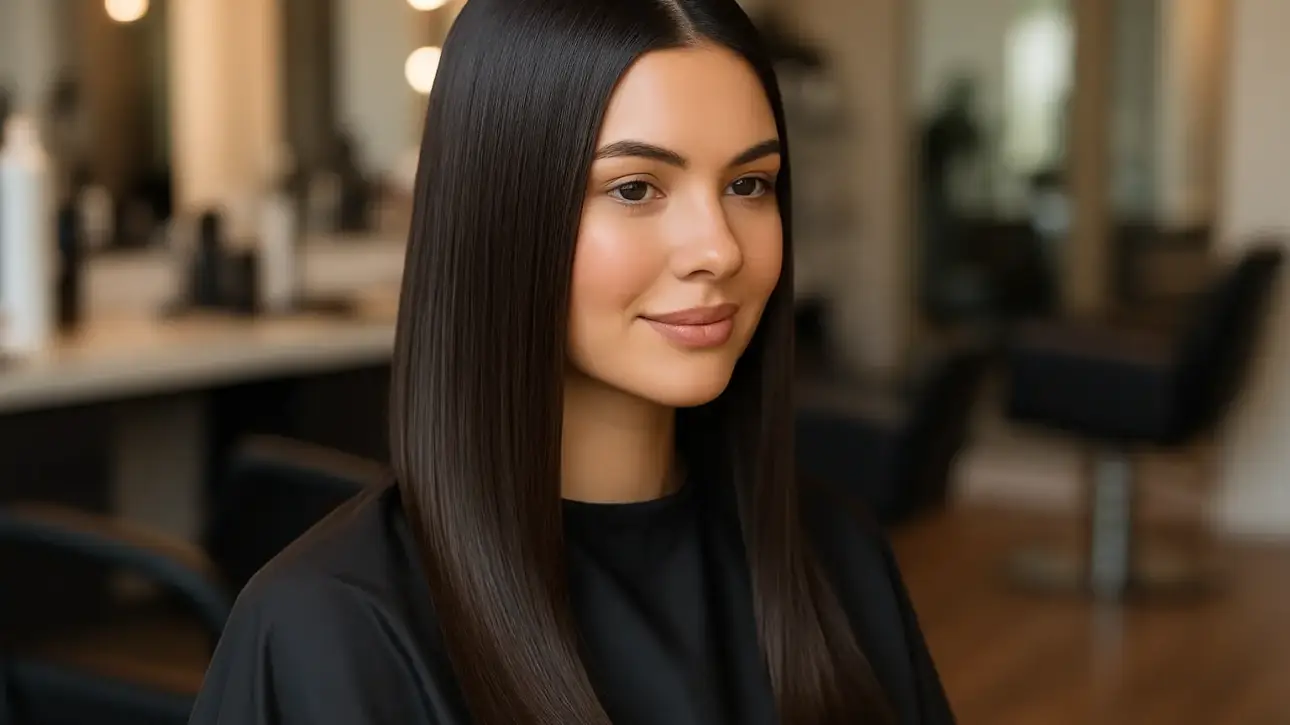 Alisado brasileño en peluquería de Salamanca con acabado liso y brillante
