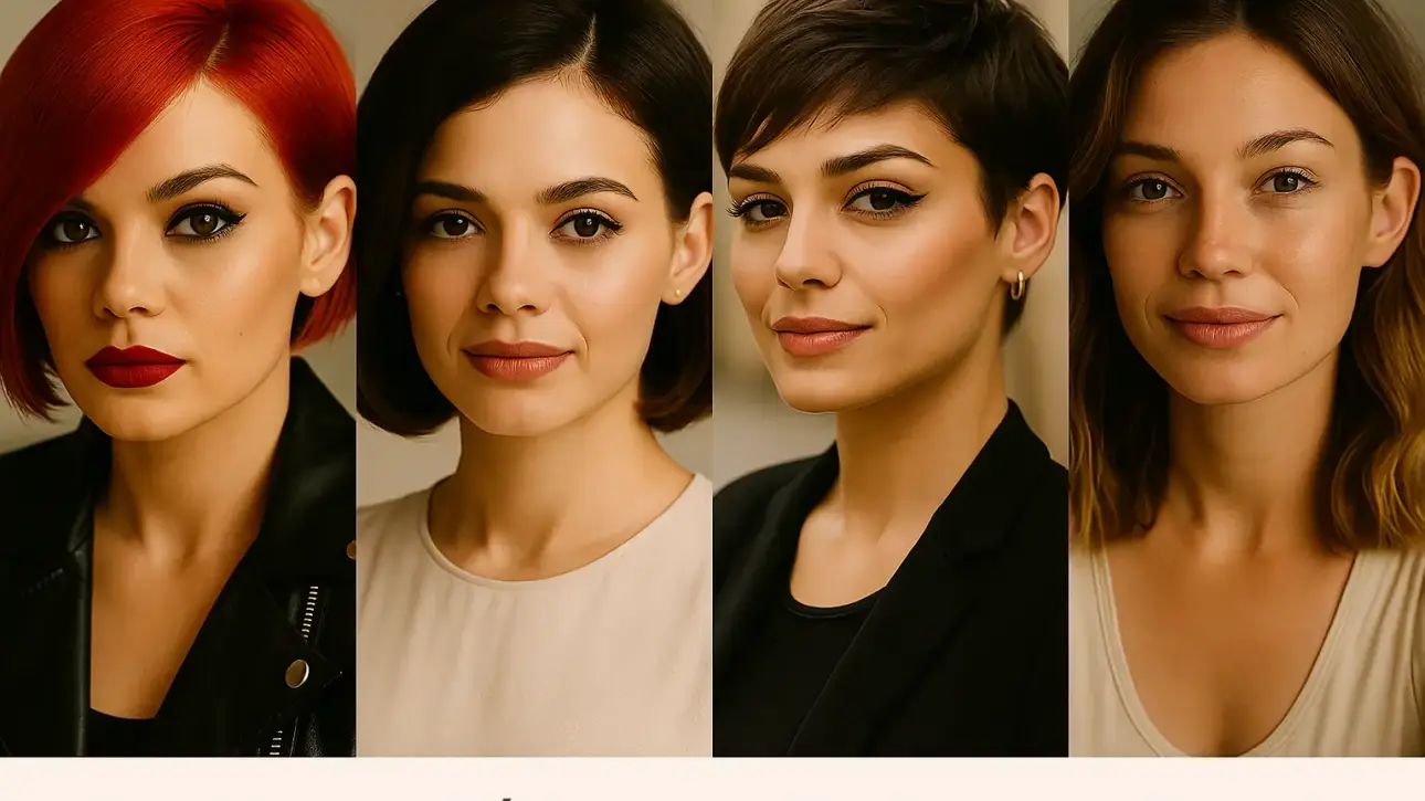 Comparativa visual de estilos clásicos, modernos, naturales y atrevidos en mujeres reales según el test de belleza de R&S Estilistas