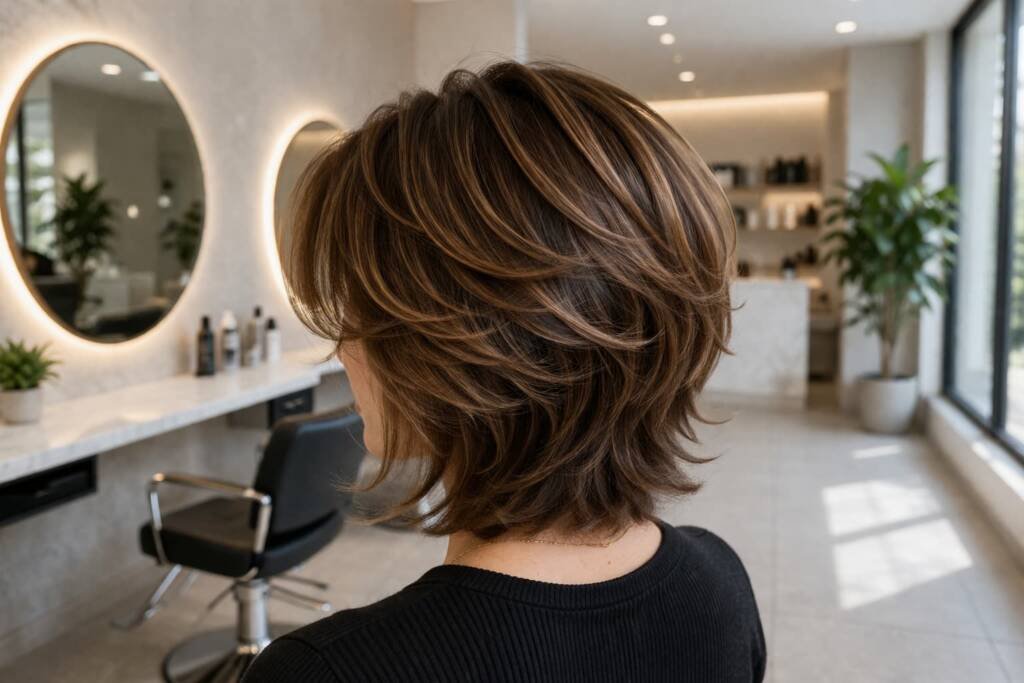 Corte moderno en capas cortas para mujer