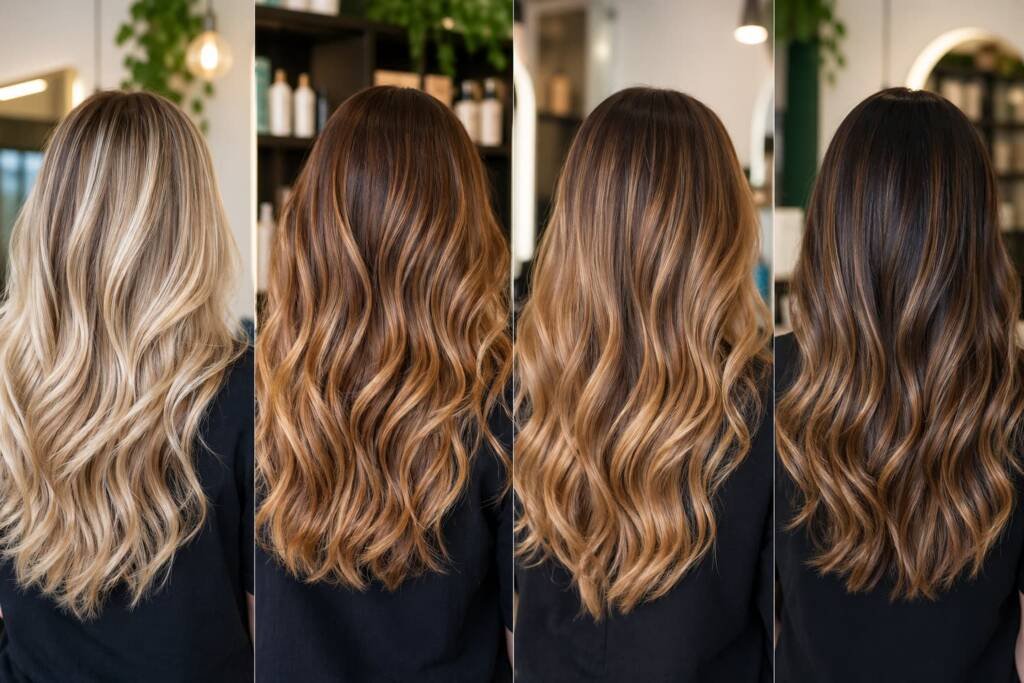Diferentes estilos de babylights rubios, Babylights rubias en melena clara realizadas en salón de peluquería